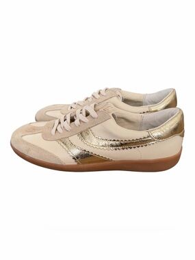 Dolce Vita Cream Sneakers with Gold Accents